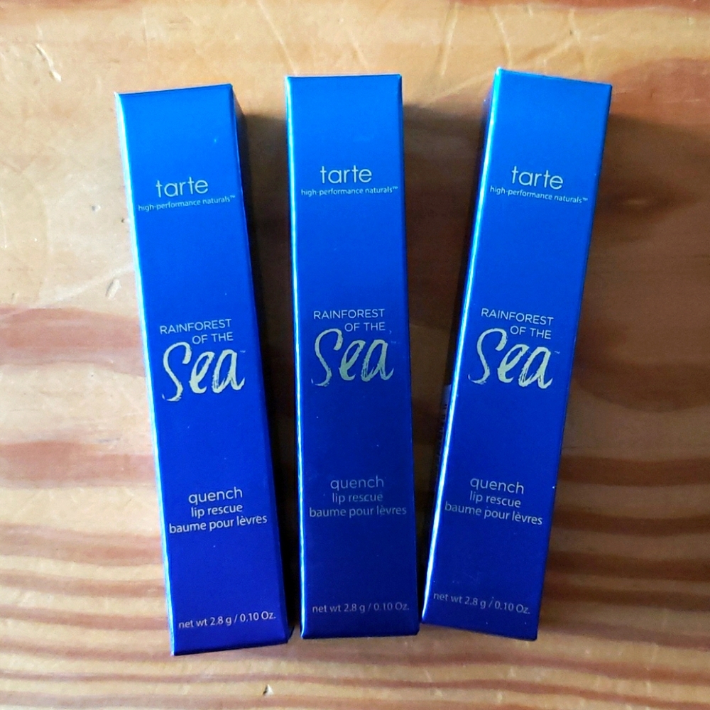 3 Tarte SEA Quench Lip Rescue Balm -2 Nude, 1 Buff